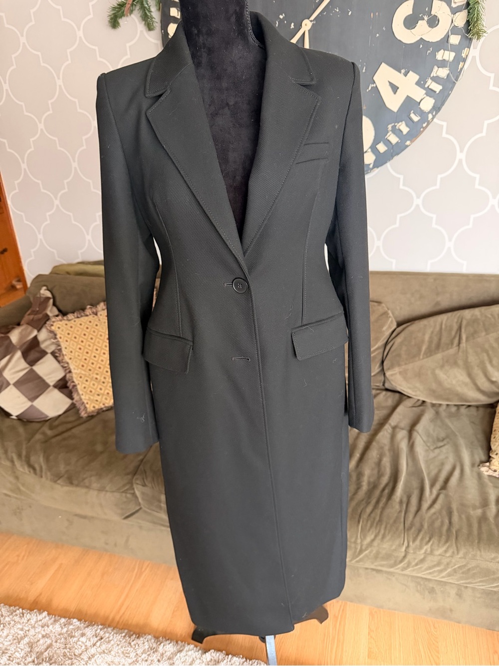 Express Black Long Trench Coat